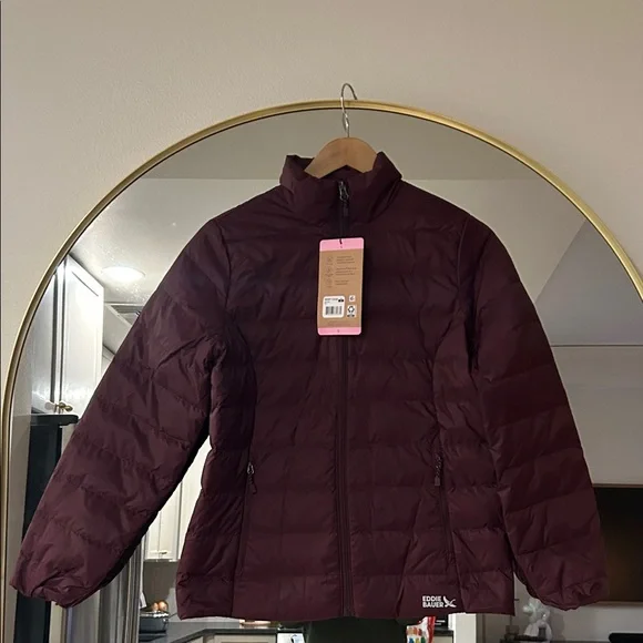 Eddie Bauer Burgundy Quilted Packable Puffer Jacket - Picture 1 of 6